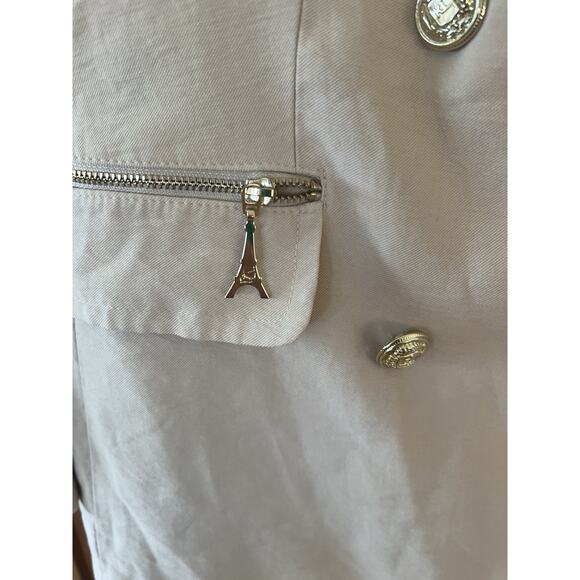 Karl Lagerfeld Women's Paris Sailor Collared Double-Breasted Blazer Bone Size 8 - Picture 4 of 16